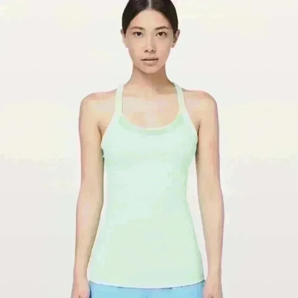 Lululemon Citra Lime Green Rally Your Heart Tank Built In Bra Tank Top Size - Picture 1 of 8